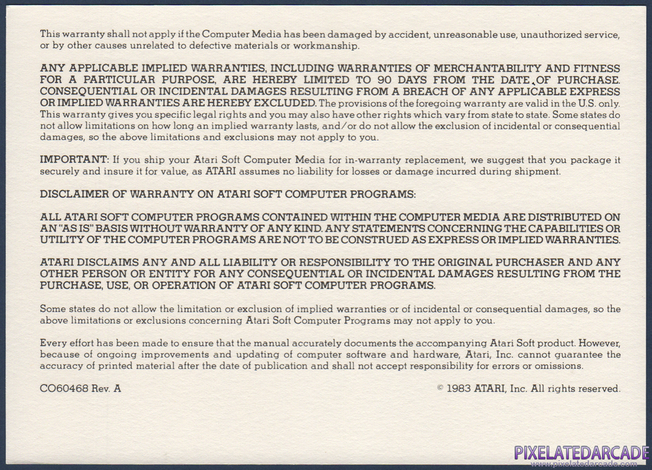 Gremlins Package Contents: Warranty information card - Back Gremlins Package Contents: Warranty information card - Back