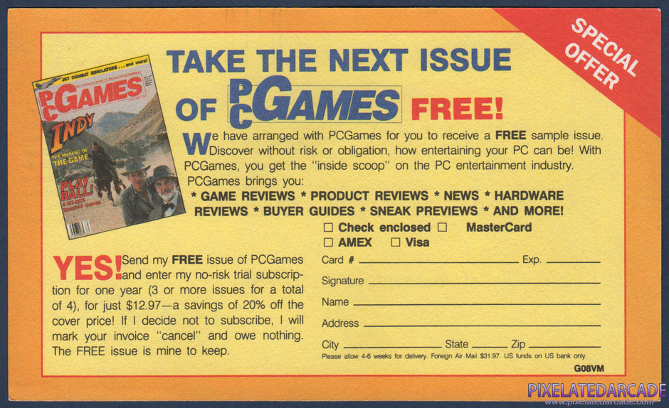 Obliterator Package Contents: PC Games offer card - Back Obliterator Package Contents: PC Games offer card - Back