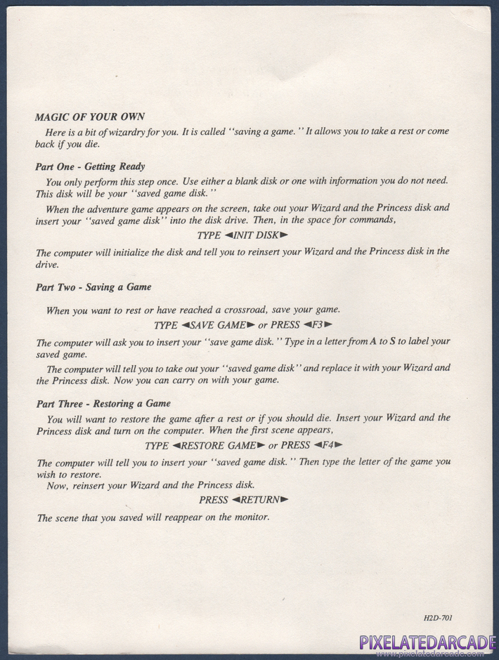 Hi-Res Adventure #2: The Wizard and the Princess Package Contents: IBM PCjr version addendum - Back Hi-Res Adventure #2: The Wizard and the Princess Package Contents: IBM PCjr version addendum - Back