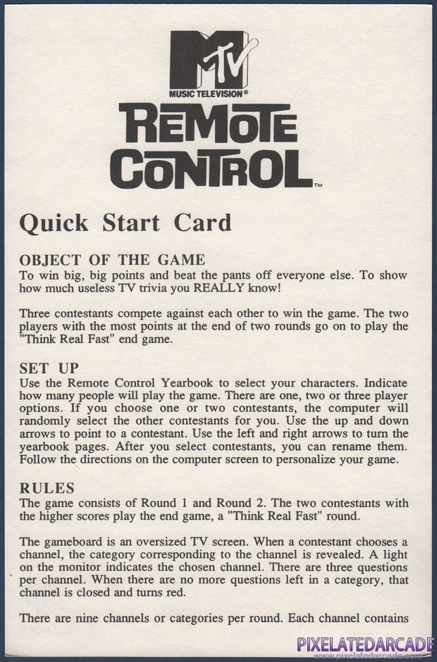 Remote Control Package Contents: Quick start card - Front Remote Control Package Contents: Quick start card - Front