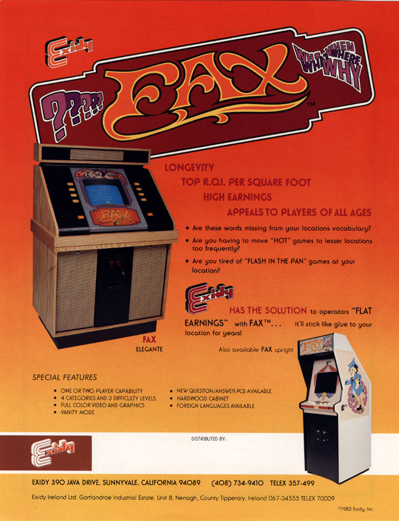 Fax arcade flyer