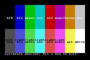 CGA's 16 colors with RGBi (IBM 5153) monitor