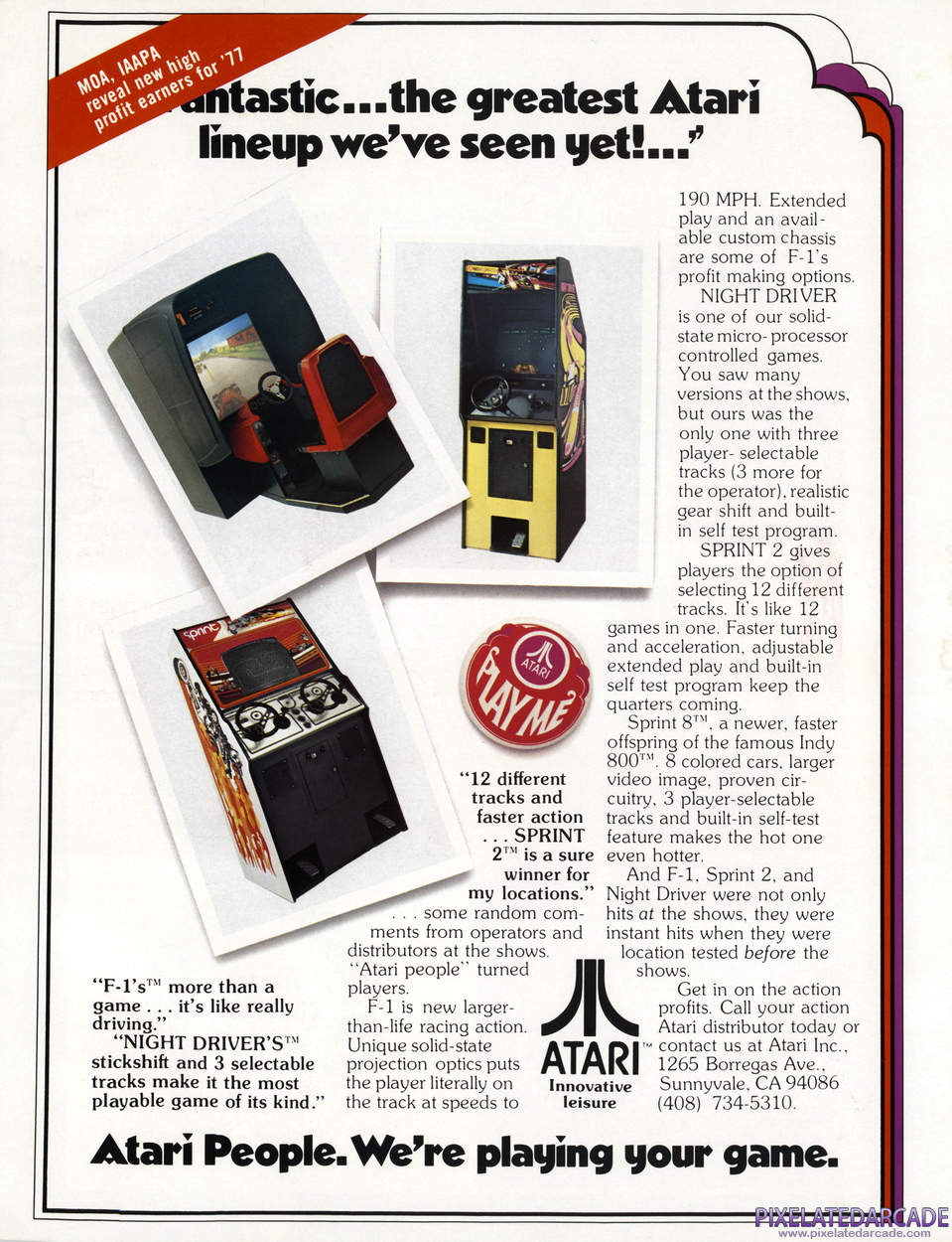 Atari, Inc. Advertisement: December 1976 magazine ad