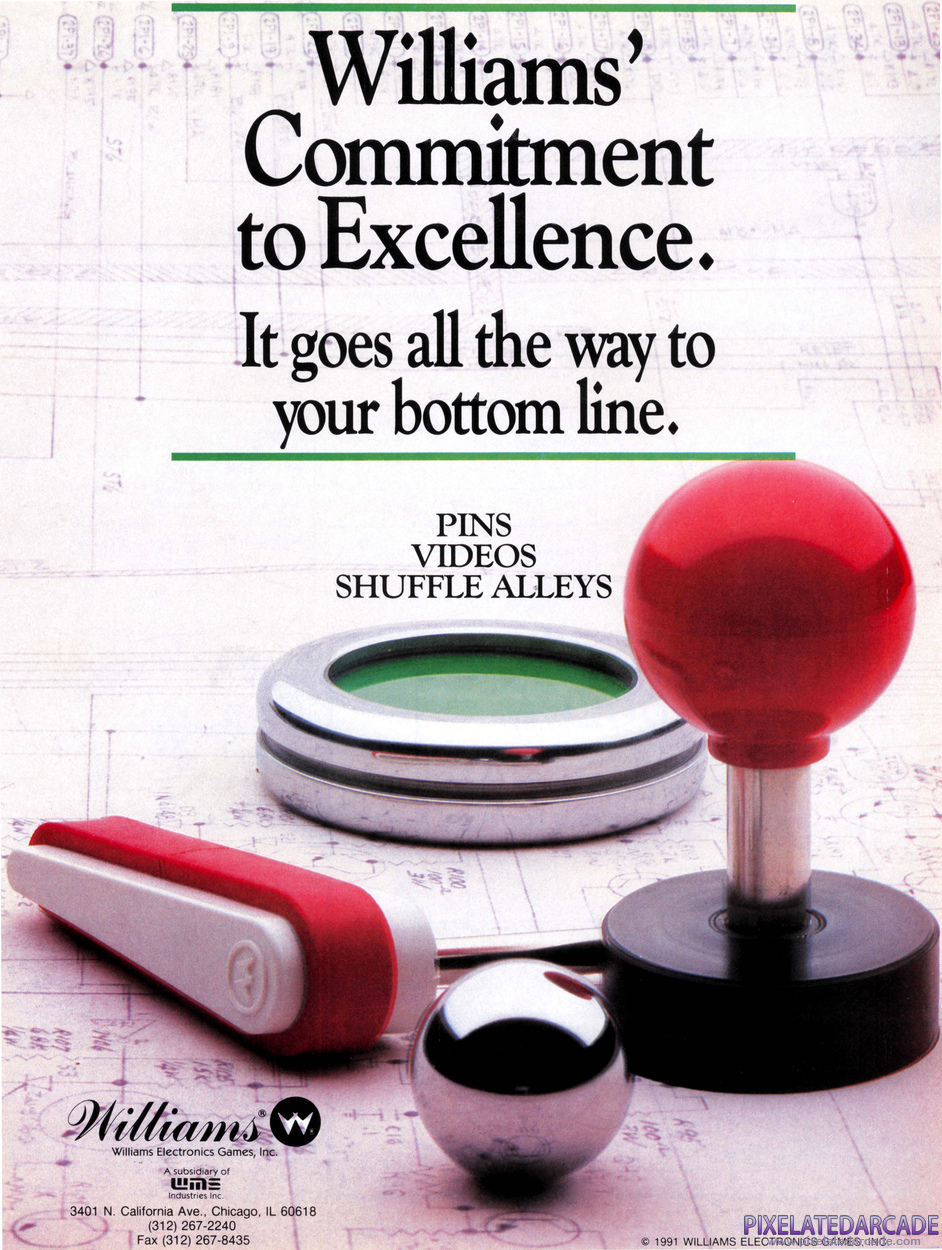 Williams Electronics Games, Inc. Advertisement: January 1991 magazine ad