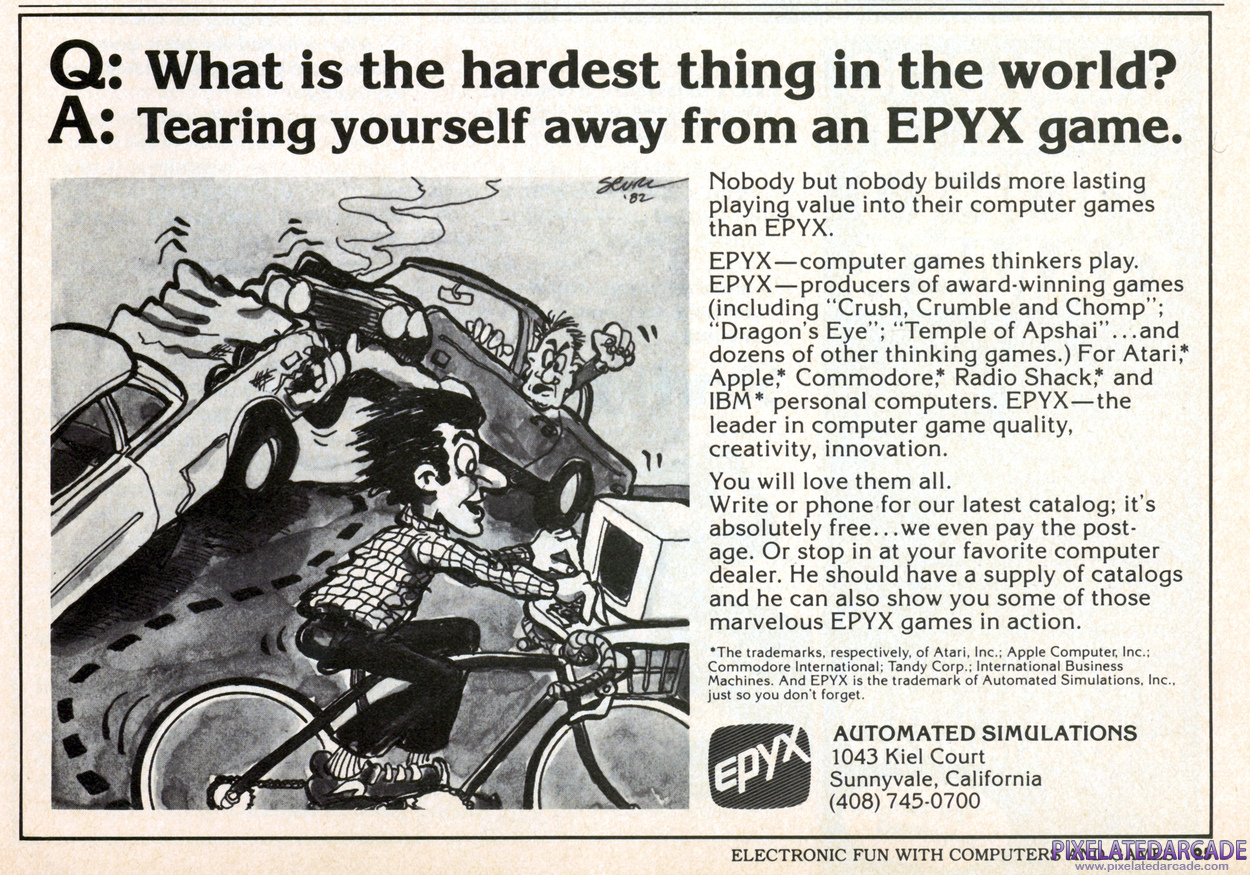 Epyx, Inc. Advertisement: January 1983 magazine ad