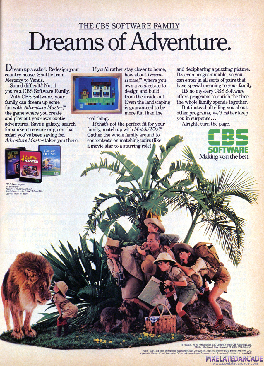 CBS Software Advertisement: March 1985 magazine ad