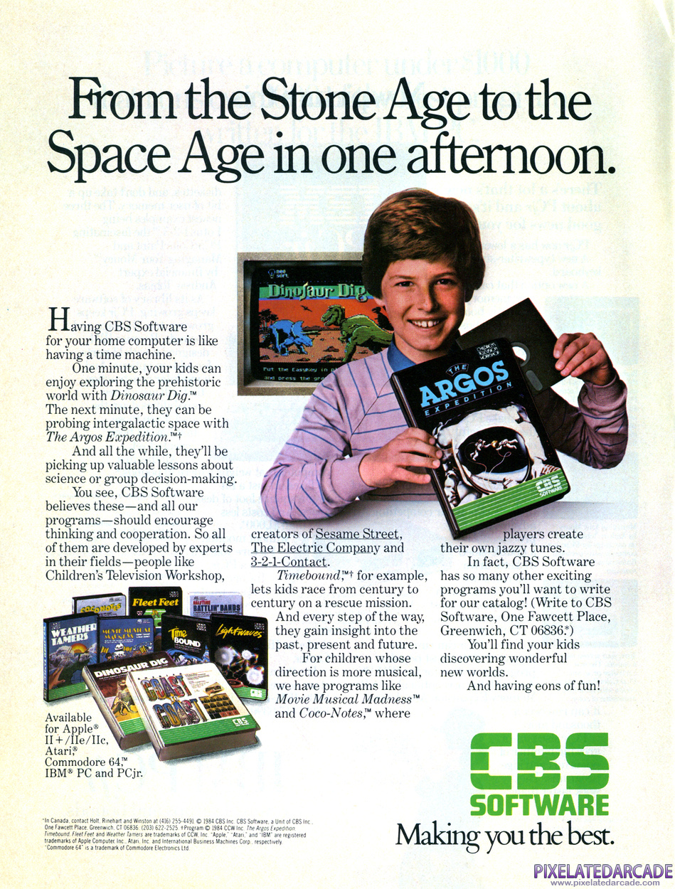 CBS Software Advertisement: November 1984 magazine ad