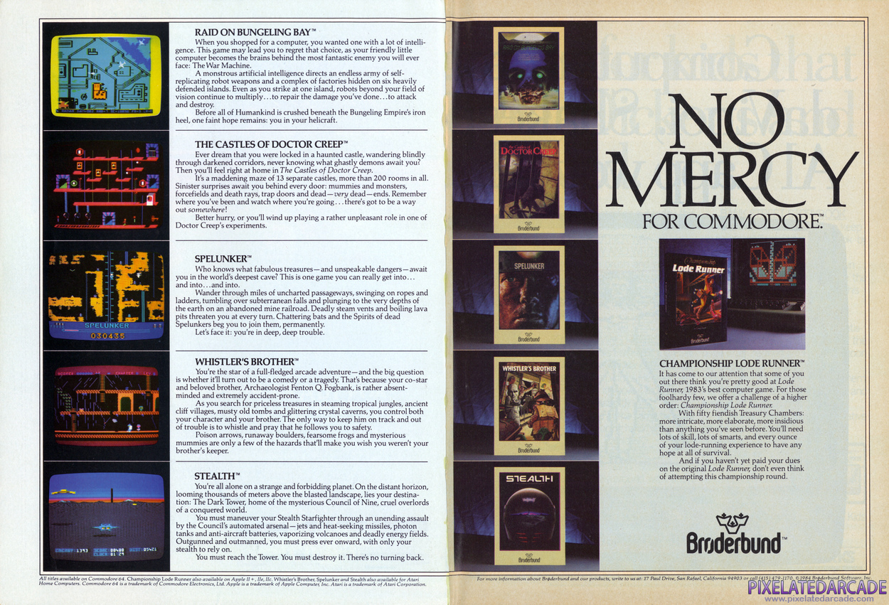 Brøderbund Software, Inc. Advertisement: January 1985 magazine ad