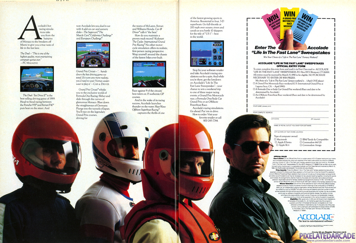 Accolade, Inc. Advertisement: December 1989 magazine ad, Pages 2 and 3