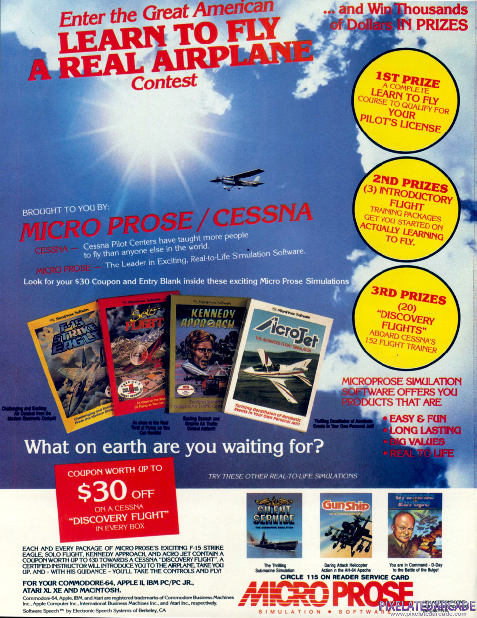 MicroProse Software, Inc. Advertisement: November 1985 magazine ad