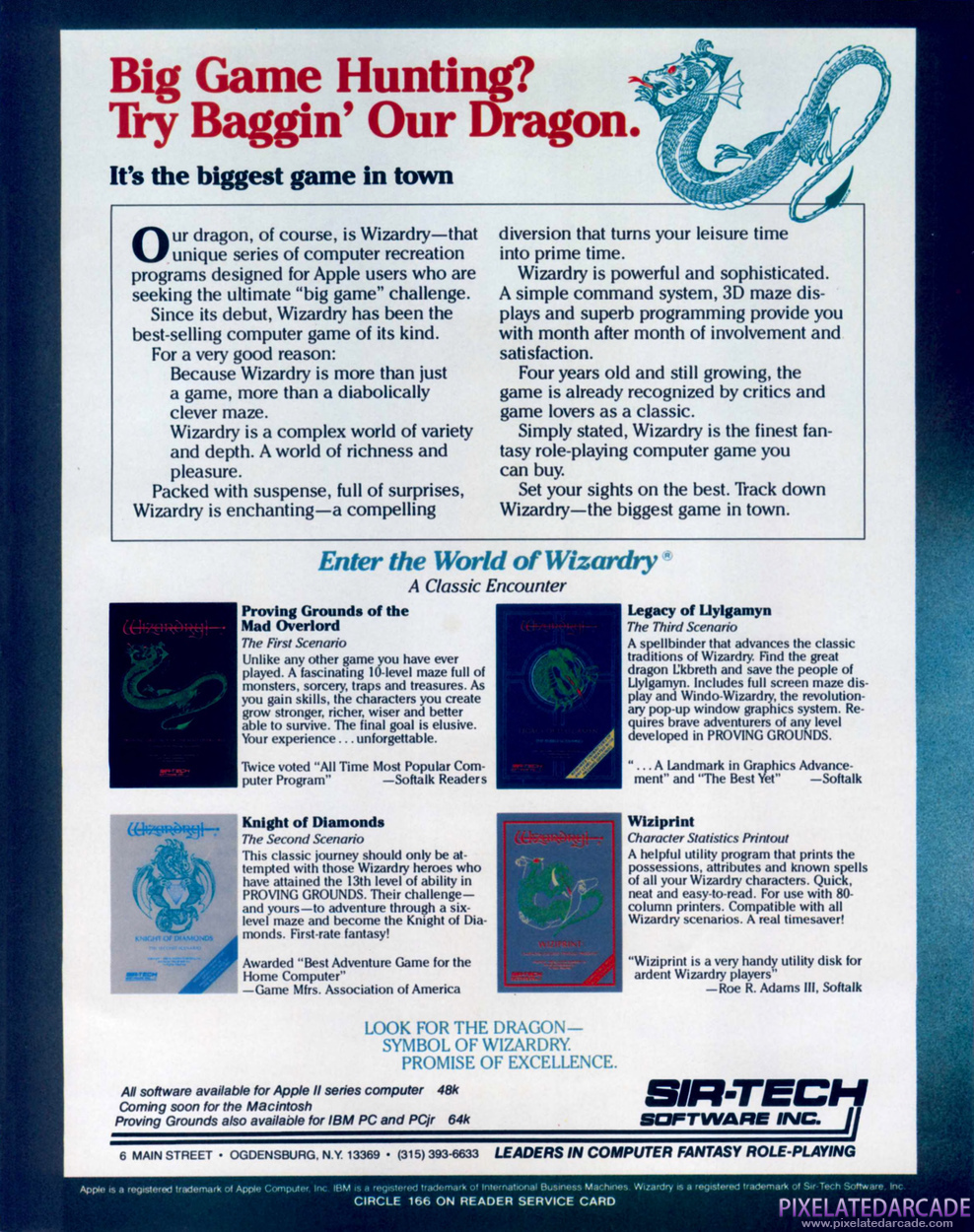 Sir-Tech Software, Inc. Advertisement: January 1985 magazine ad