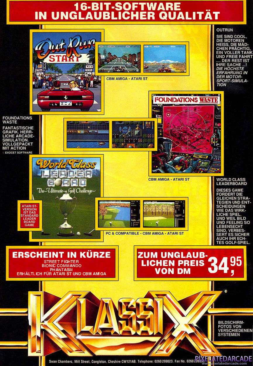 Klassix Advertisement: August 1989 magazine ad (German)