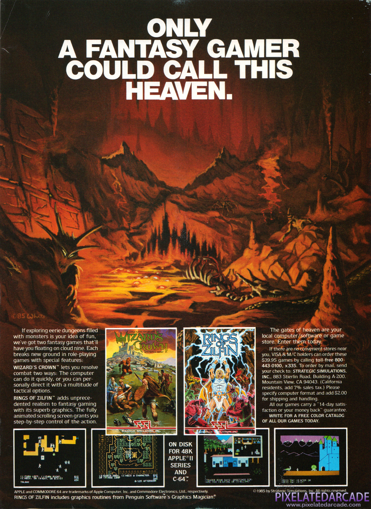 Wizard's Crown Advertisement: March 1986 magazine ad