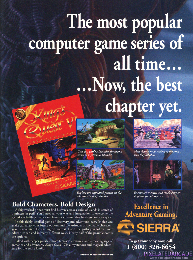 King's Quest VI: Heir Today, Gone Tomorrow Advertisement: December 1992 magazine ad