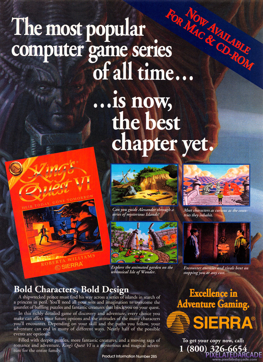 King's Quest VI: Heir Today, Gone Tomorrow Advertisement: March 1993 magazine ad