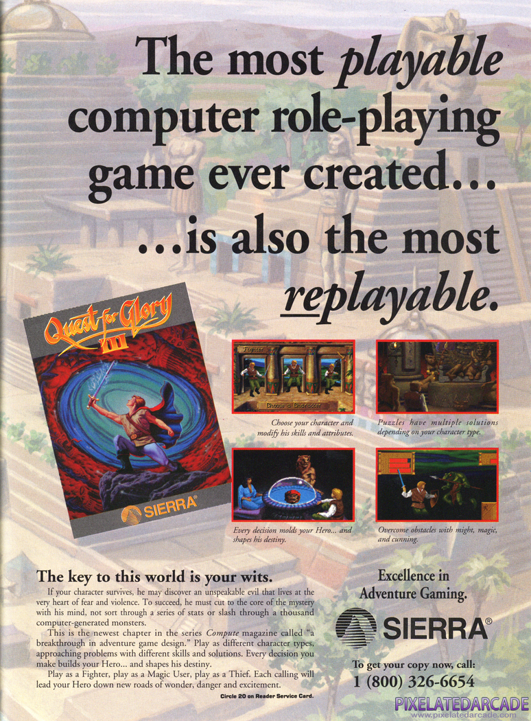 Quest for Glory III: Wages of War Advertisement: December 1992 magazine ad