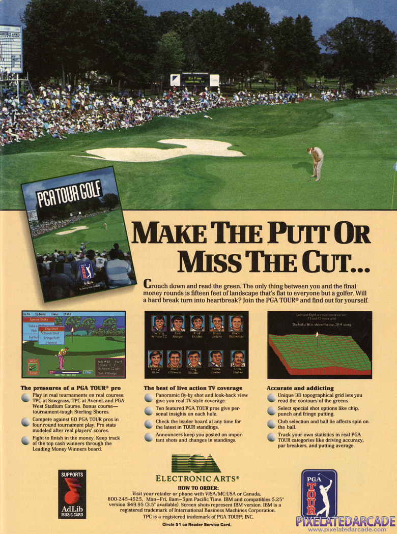 PGA Tour Golf Advertisement: December 1990 magazine ad