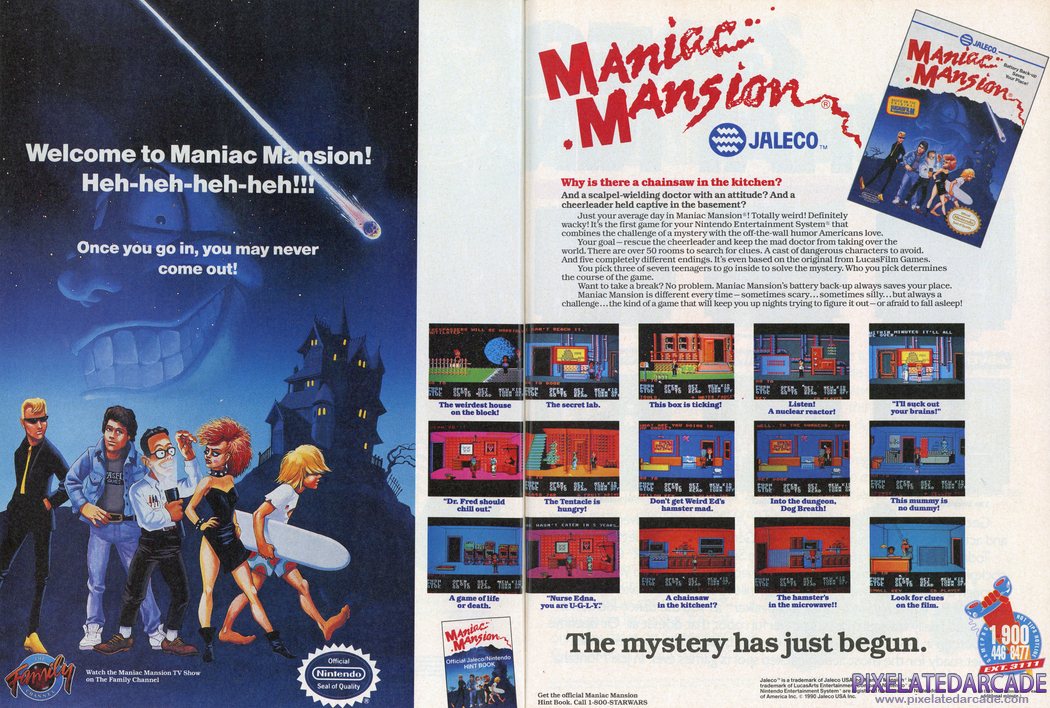 Maniac Mansion Advertisement: January 1991 magazine ad