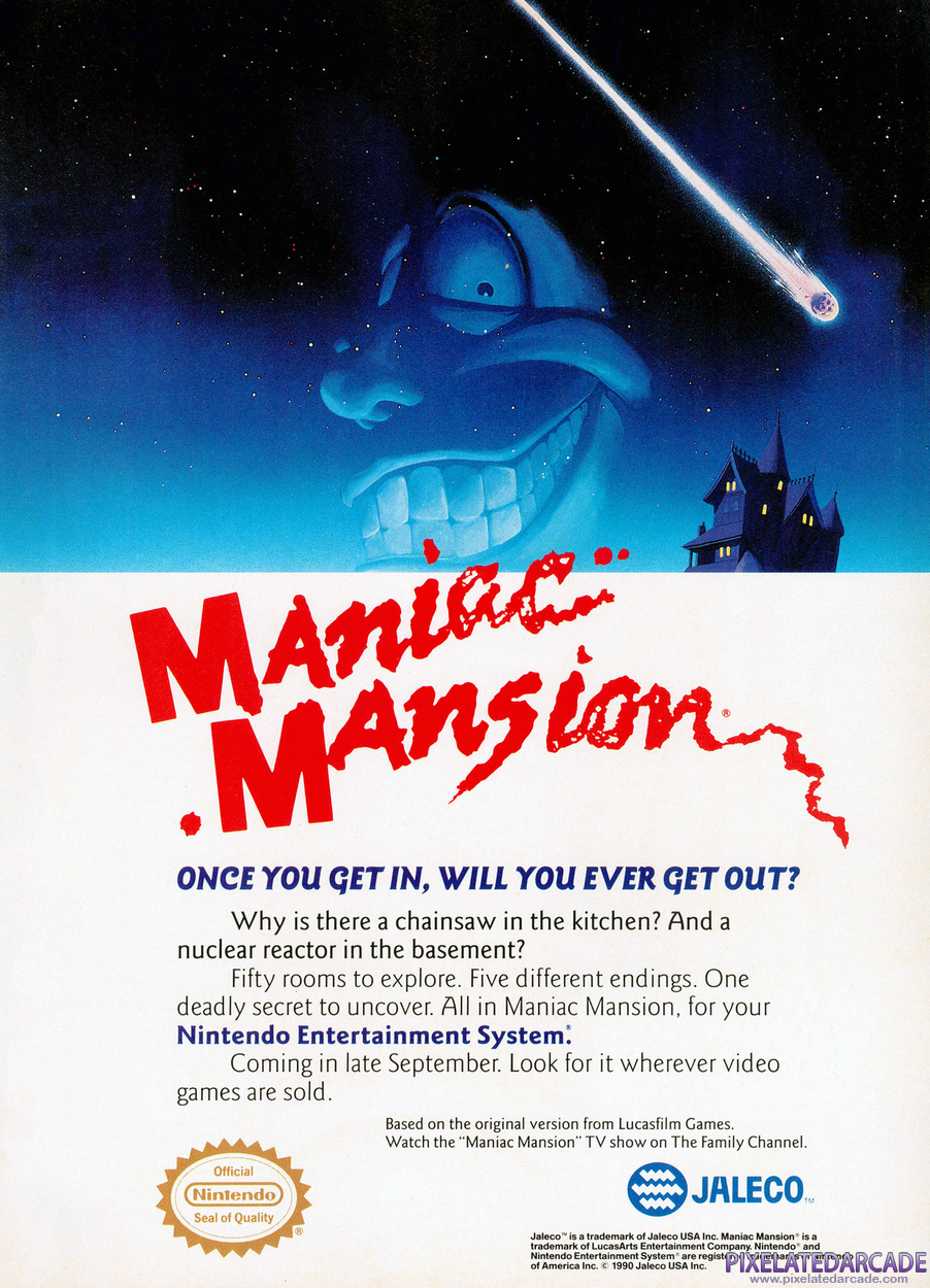 Maniac Mansion Advertisement: October 1990 magazine ad