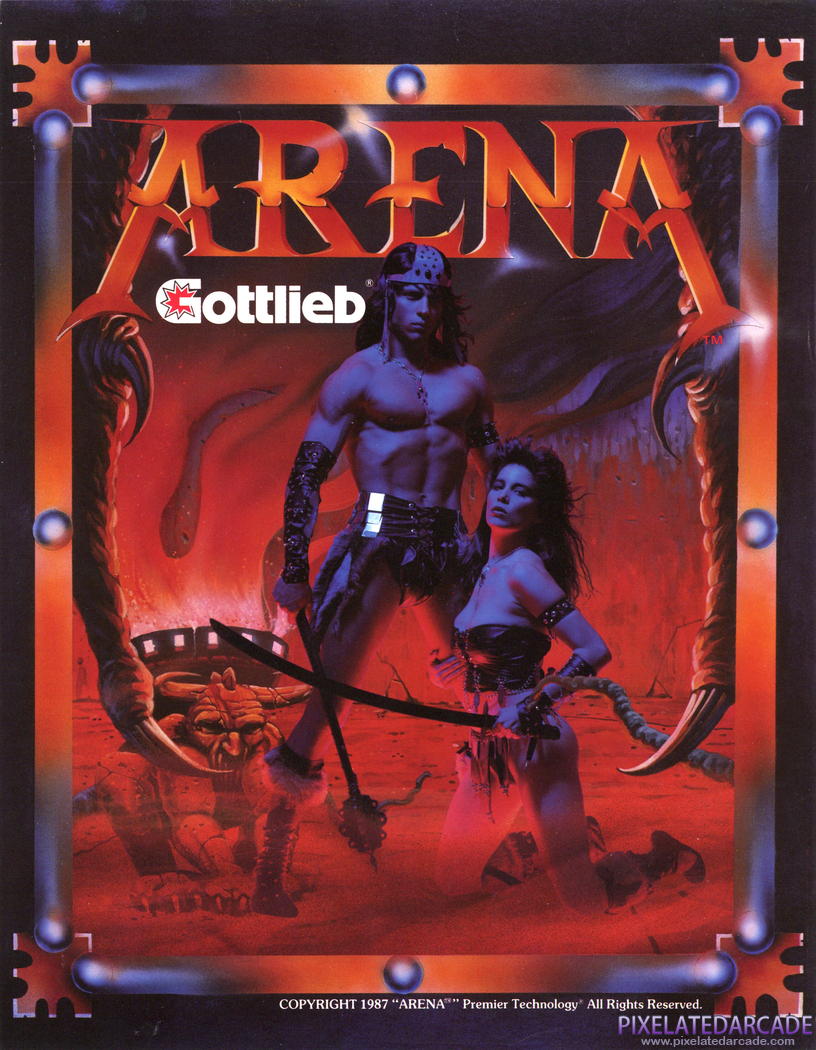 Arena Advertisement: Arena pinball flyer - Front