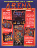 Arena pinball flyer - Back