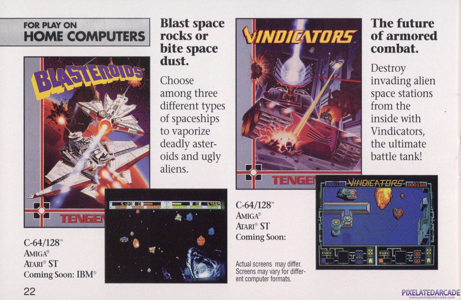 Blasteroids Advertisement: Tengen Spring 1990 product catalog