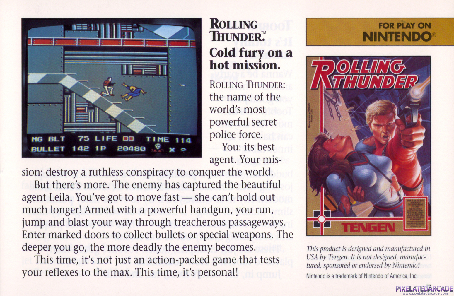 Rolling Thunder Advertisement: Tengen Spring 1990 product catalog
