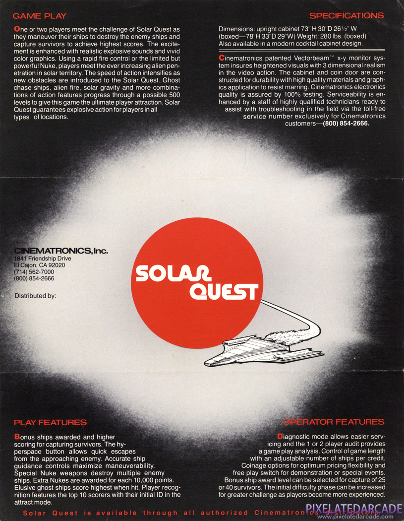 Solar Quest Advertisement: Solar Quest flyer - Back