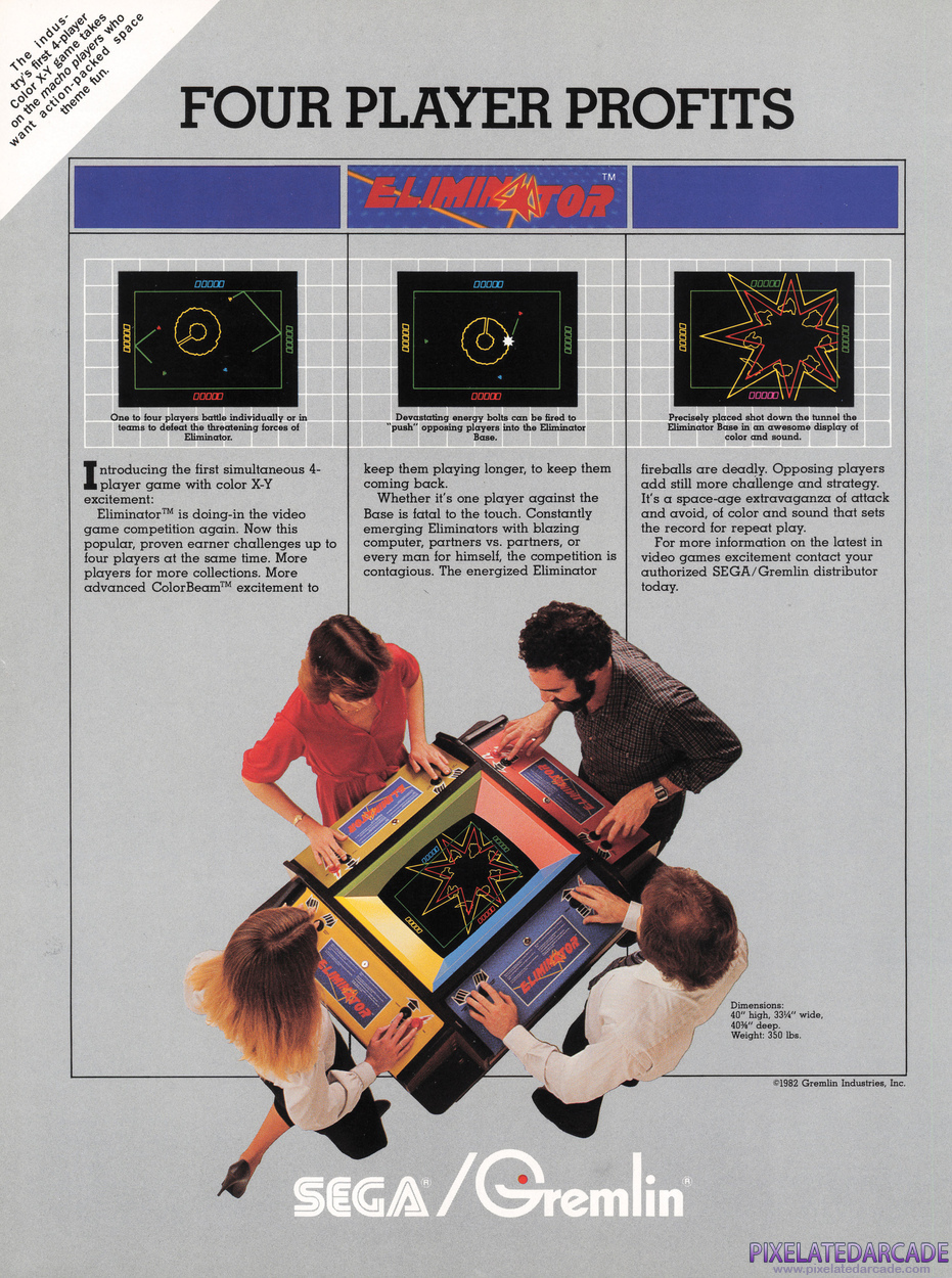 Eliminator Advertisement: Eliminator 4-player version (alternate) flyer - Front