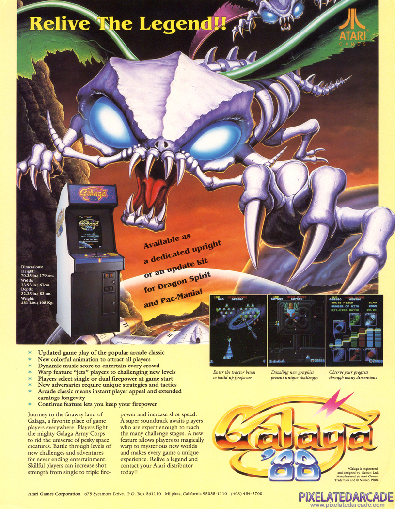 Galaga '88 Advertisement: Galaga '88 flyer