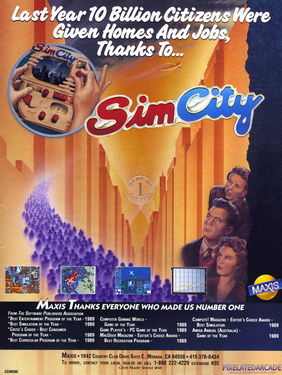SimCity Advertisement: June 1990 magazine ad