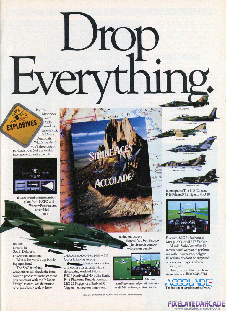 Strike Aces Advertisement: September 1990 magazine ad