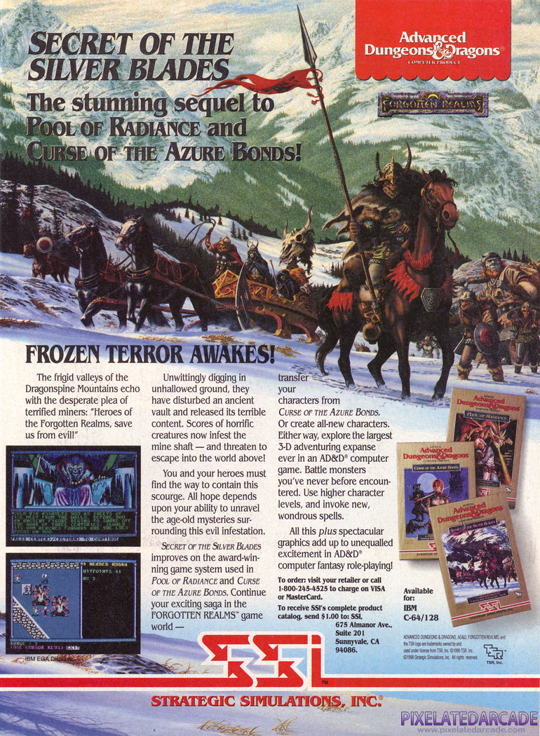 Secret of the Silver Blades Advertisement: September 1990 magazine ad