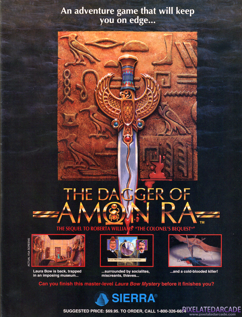 The Dagger of Amon Ra Advertisement: August 1992 magazine ad