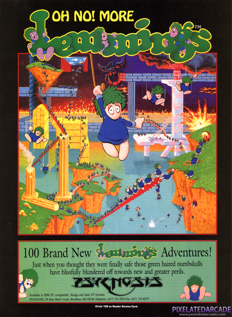 Oh No! More Lemmings Advertisement: January 1992 magazine ad