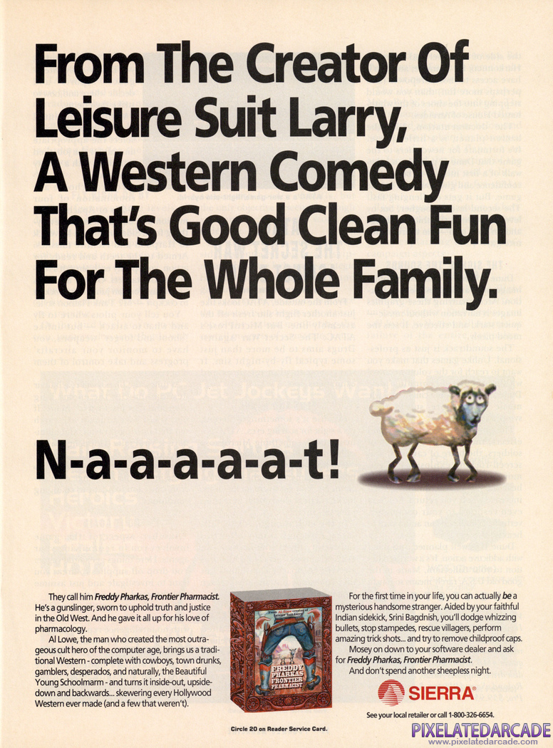 Freddy Pharkas: Frontier Pharmacist Advertisement: April 1993 magazine ad