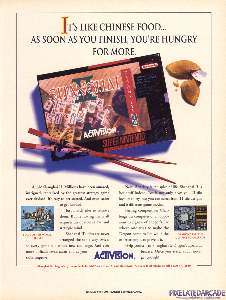 Shanghai II: Dragon's Eye Advertisement: June 1993 magazine ad