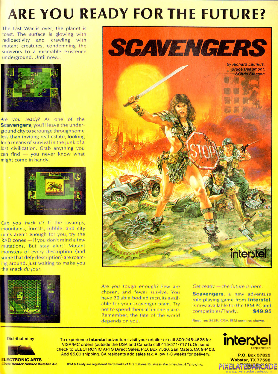 Scavengers of the Mutant World Advertisement: January 1989 magazine ad