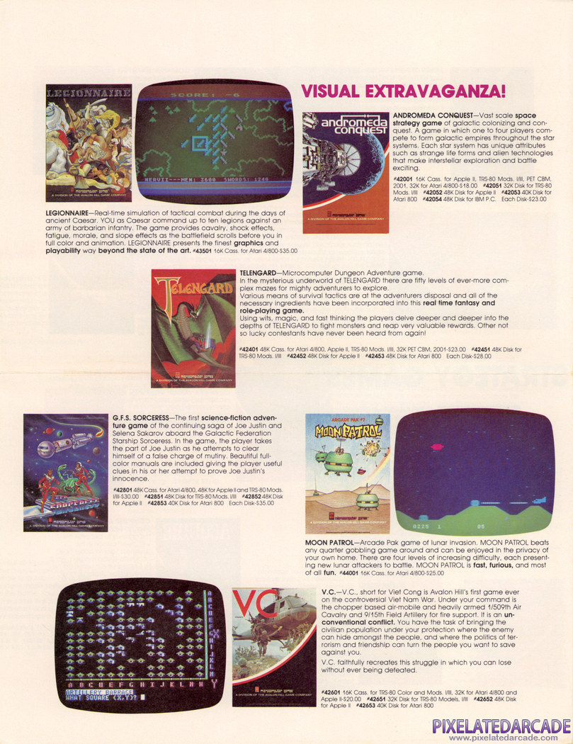 VC Advertisement: Avalon Hill Fall 1982 product catalog