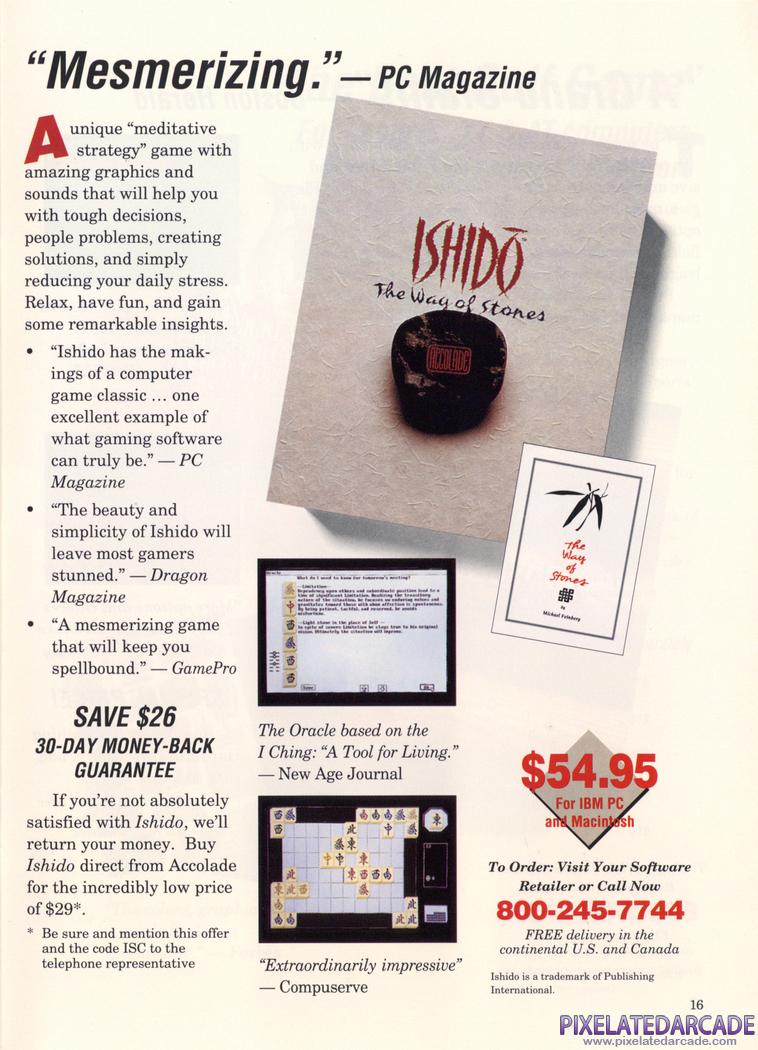 Ishidō: The Way of Stones Advertisement: 1992 Accolade product catalog