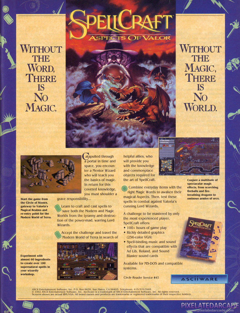 SpellCraft: Aspects of Valor Advertisement: August 1992 magazine ad