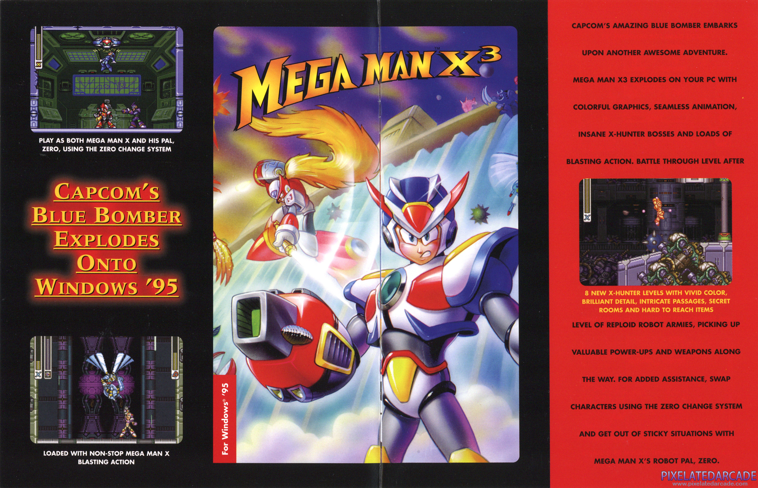 Mega Man X3 Advertisement: Capcom 1998 product catalog