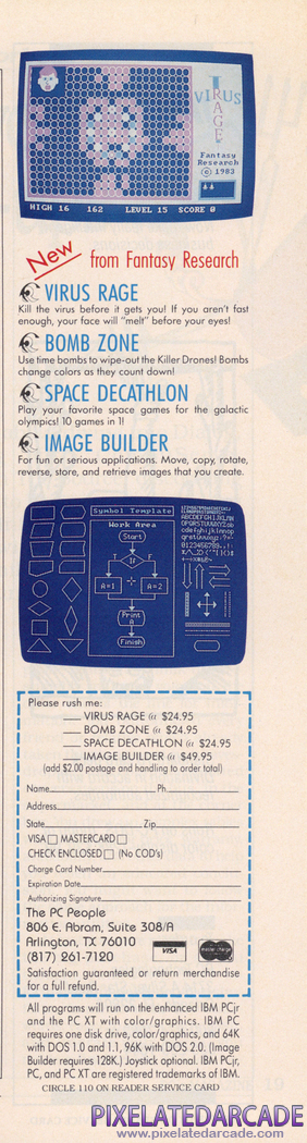 Virus Rage Advertisement: Fantasy Research, Inc. February 1984 magazine ad