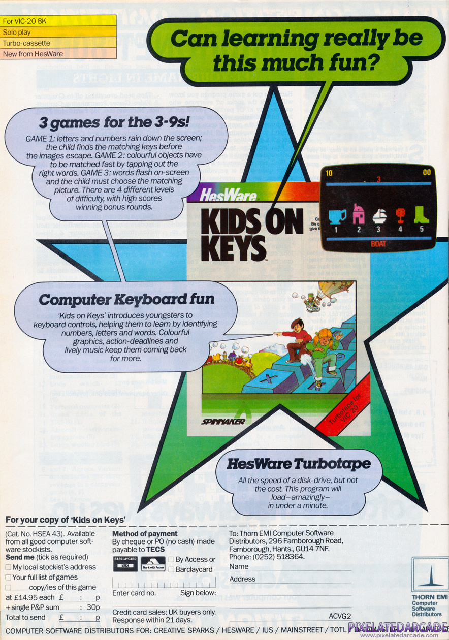 Kids on Keys Advertisement: August 1984 magazine ad