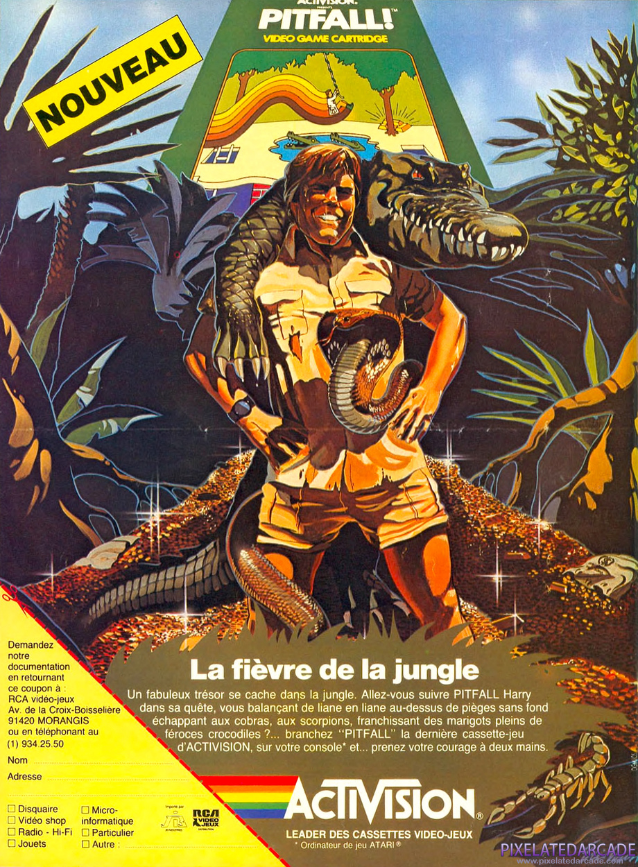 Pitfall! Advertisement: January 1983 magazine ad (French)