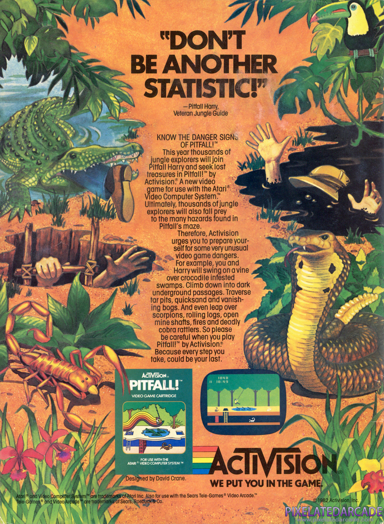 Pitfall! Advertisement: October 1982 magazine ad