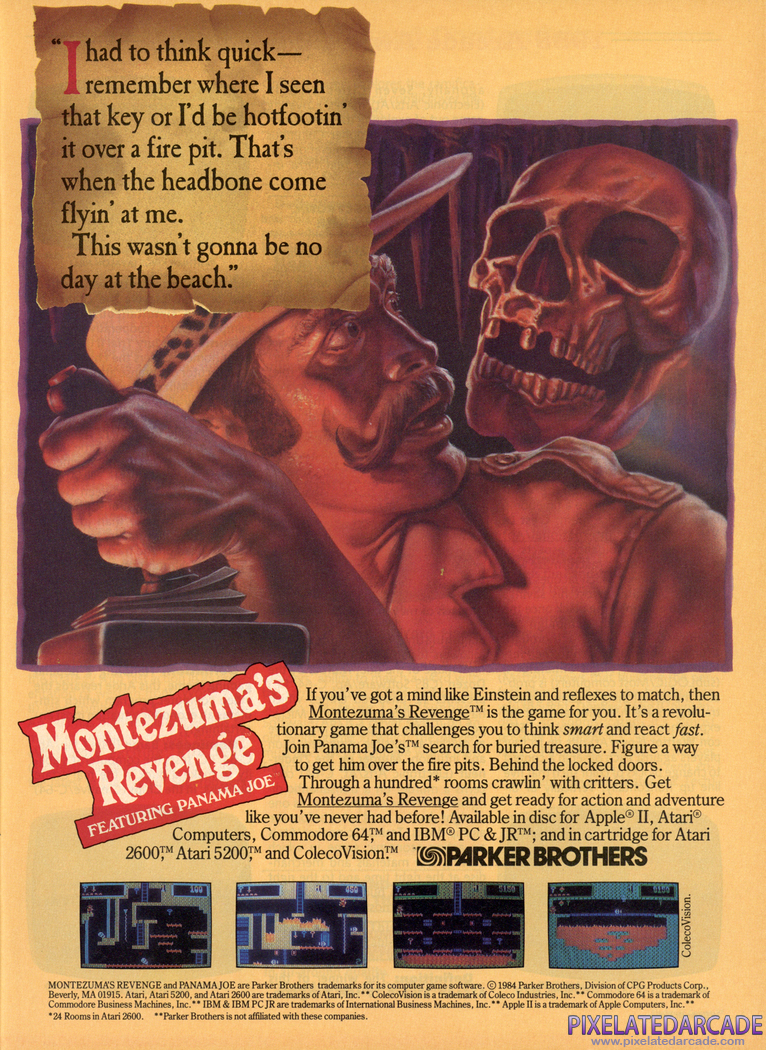 Montezuma's Revenge Advertisement: October 1984 magazine ad