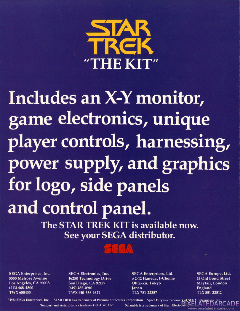 Star Trek: Strategic Operations Simulator Advertisement: Star Trek conversion kit flyer - Back Star Trek: Strategic Operations Simulator Advertisement: Star Trek conversion kit flyer - Back