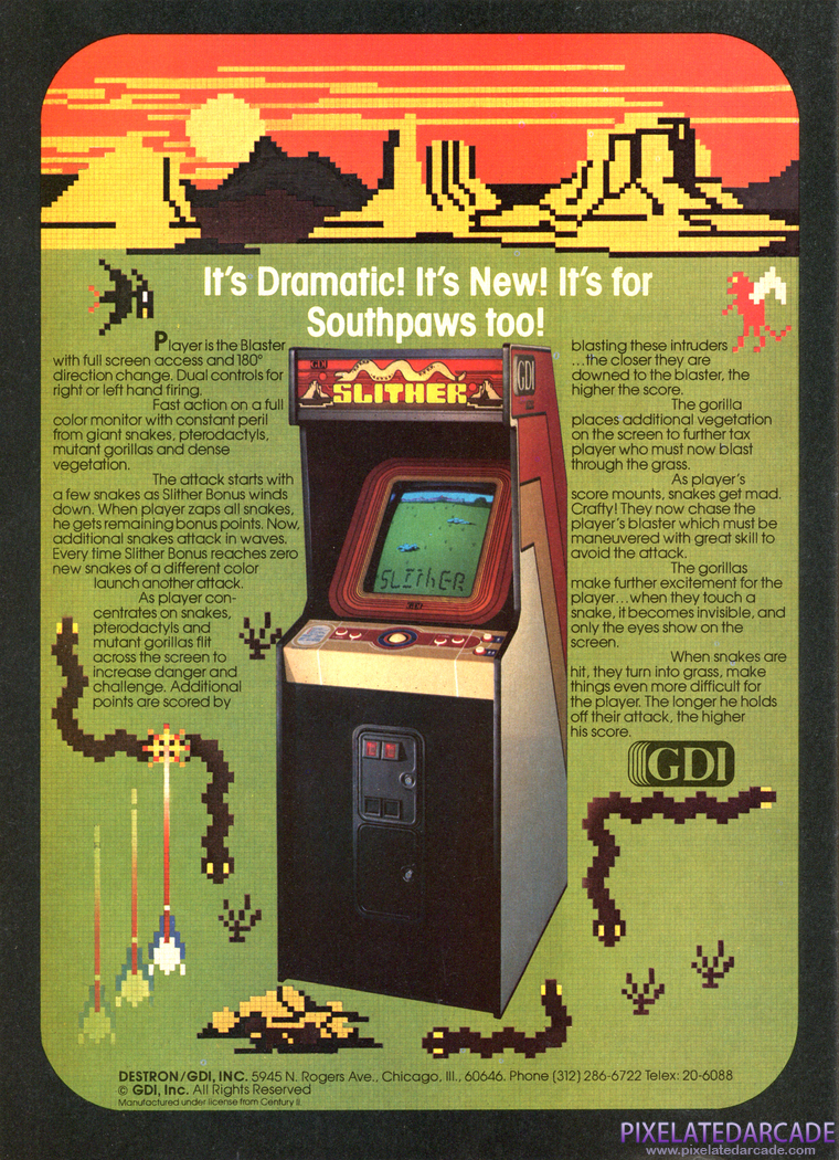 Slither Advertisement: October 1982 magazine ad