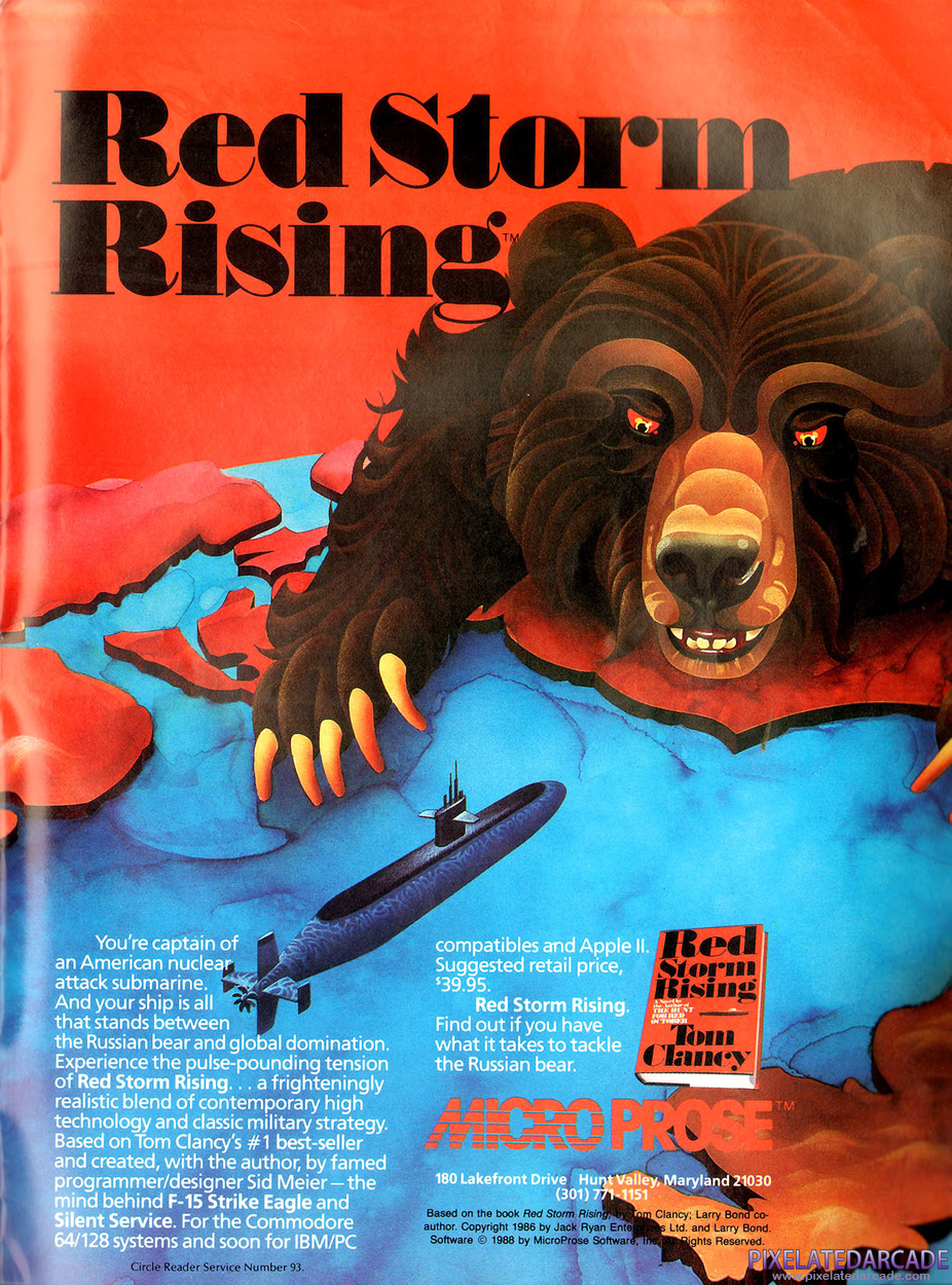 Red Storm Rising Advertisement: September 1988 magazine ad